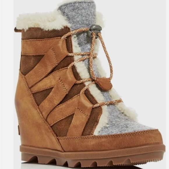 Sorel Shoes - SOREL Joan of Arctic II Cozy Genuine Shearling Wedge Booties Size 9.5 Boots